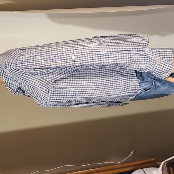 Cloth & Stone Blue & White Plaid Button up - Picture 3 of 8